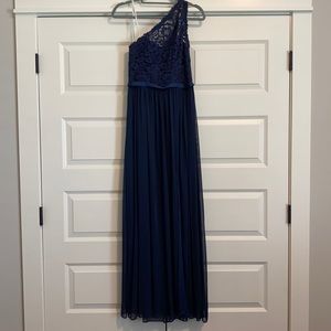 David’s Bridal Navy Bridesmaid Dress
